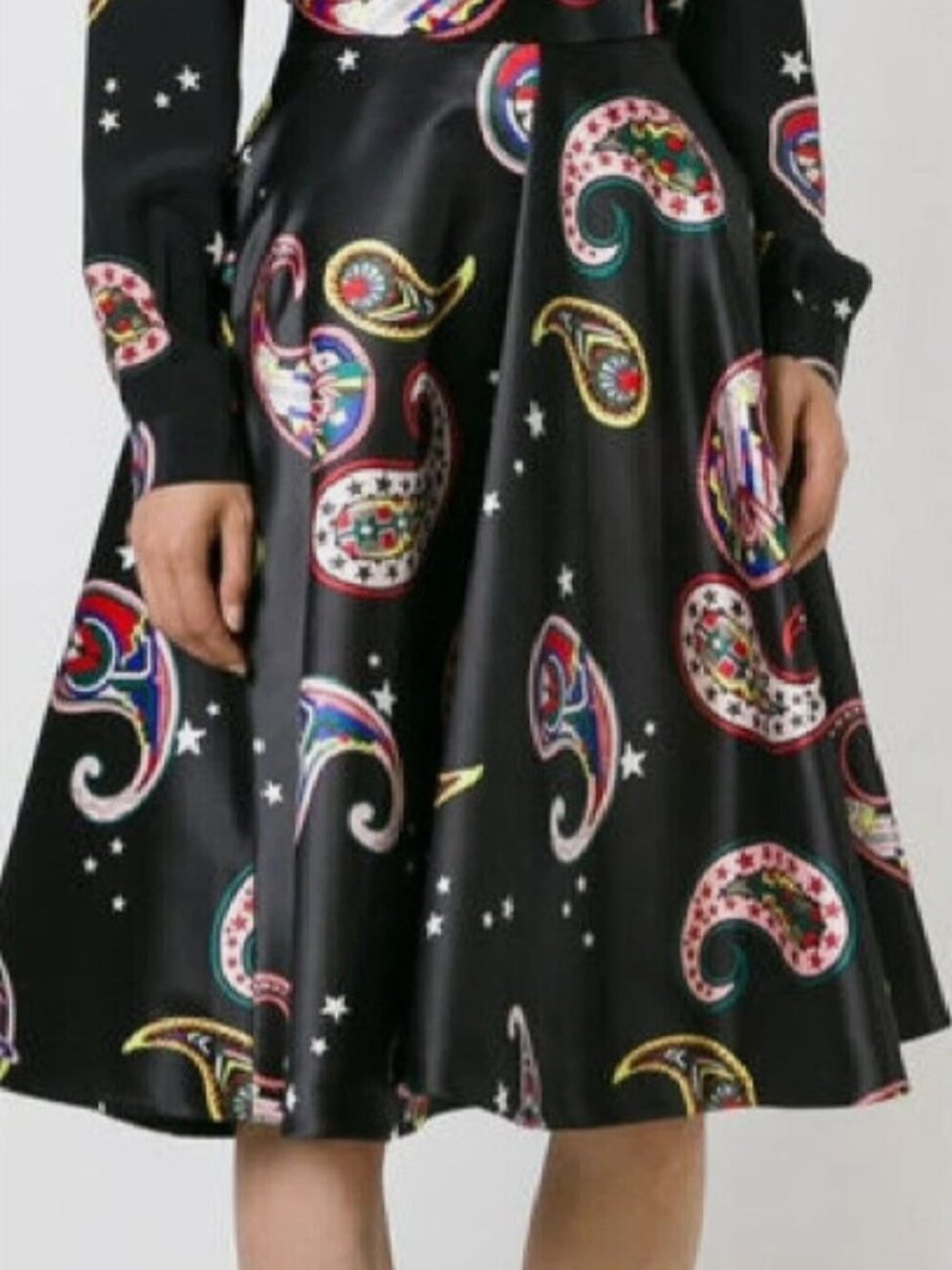 Emerald Green Textured A-Line Skirt